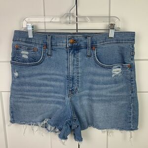Madewell Size 31 High Rise Denim Shorts Littleton Light Wash Stretch Cut Off